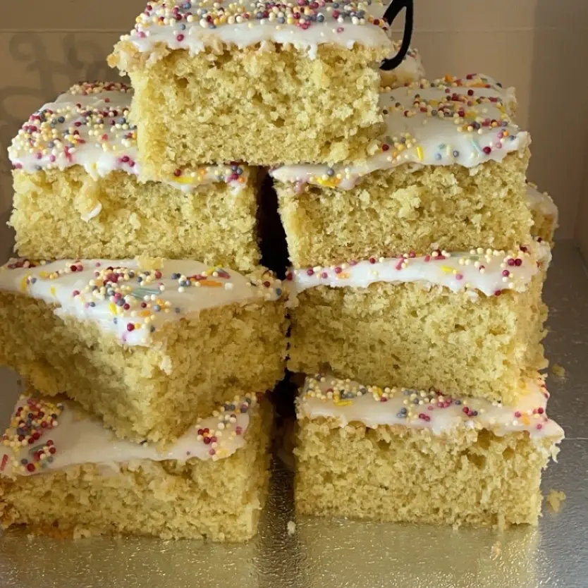 Sprinkle cake slice