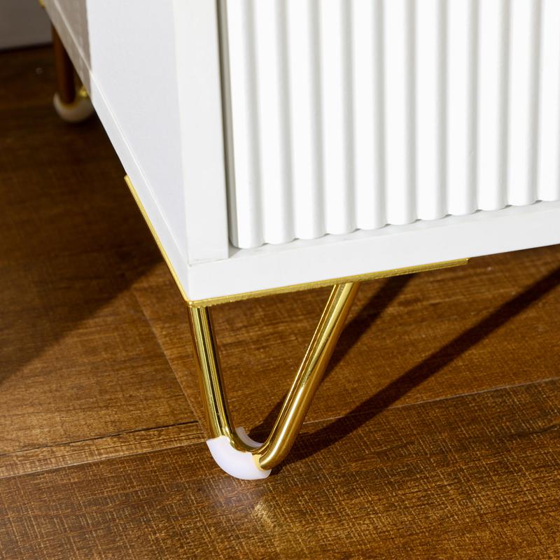 HOMCOM Bedside Table with 2 Drawers, Side End Table, Nightstand Bedside Cabinet with Metal Frame for Living Room, Bedroom, White 7