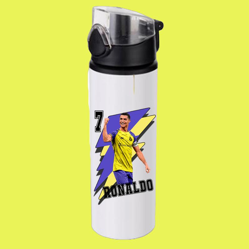 Personalised Cristiano Ronaldo water bottle, gym, school, football, sports, gift 0