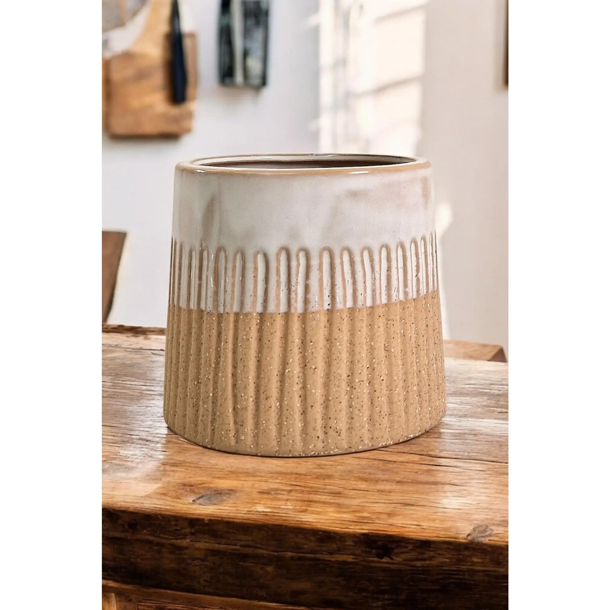 Glazed White Planter