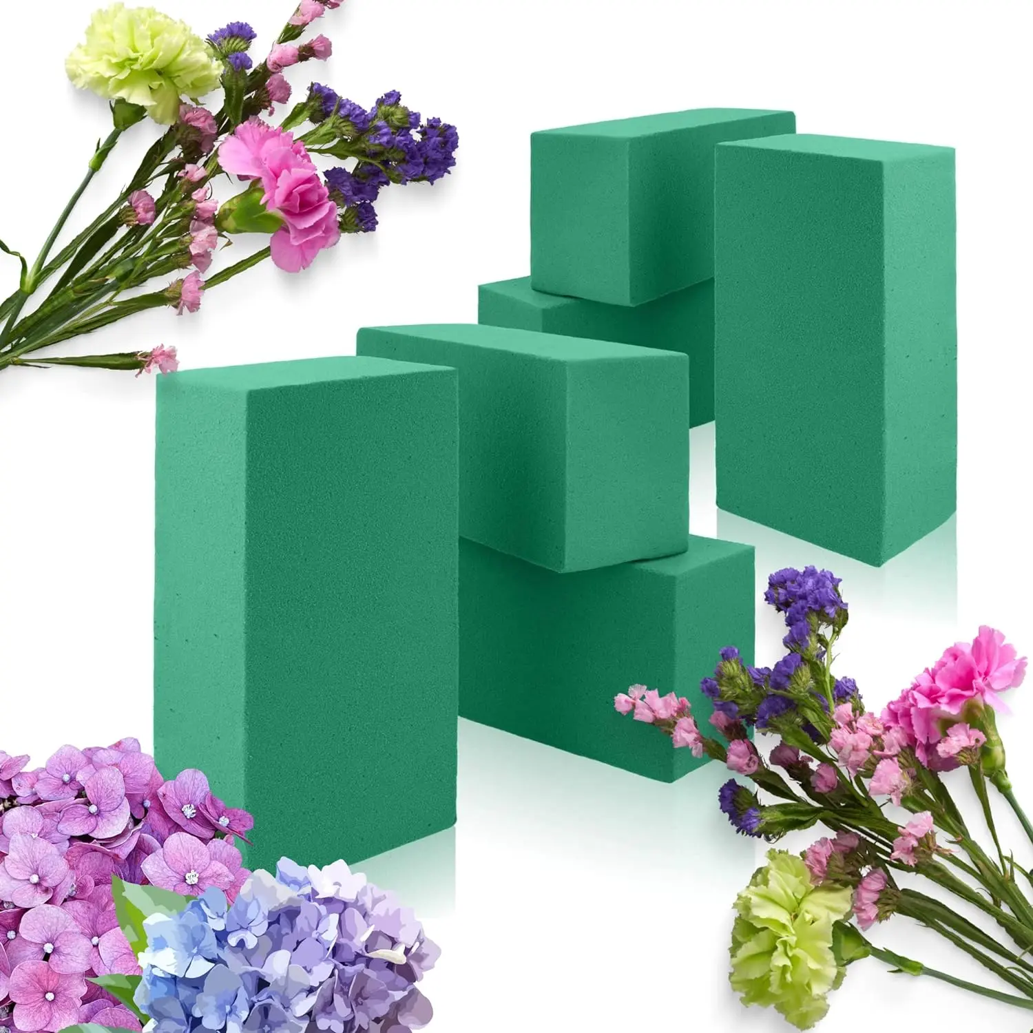 6 x Wet Florist Foam Bricks ASMR, for Fresh Flowers & Arrangements. Perfect for weddings and events. Decor Decorative Fruit Plants Floral Ornaments Boxes Box