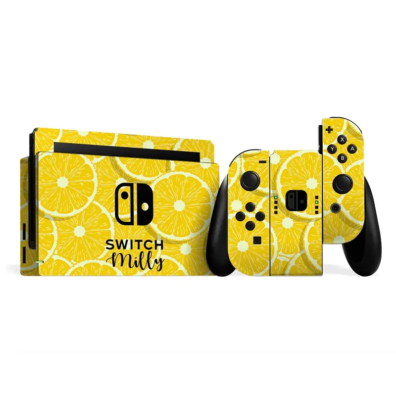Nintendo Switch Personalised Skin Yellow Lemon Design 0