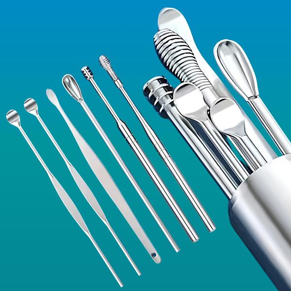 Product Introduction of Portable Stainless Steel Ear Wax Removal Kit, Reusable Ear Cleaning Spoons, Ear Picking Tool cleaner 4