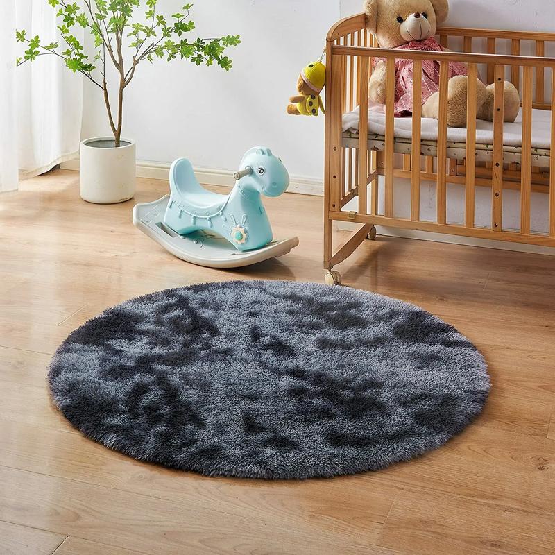 Rugs Floor Mat Large Shaggy Rug for Bedroom and Living Room, Anti-Slip Soft Carpet, Modern Style, Polyester Material silver durable multi  colour 1
