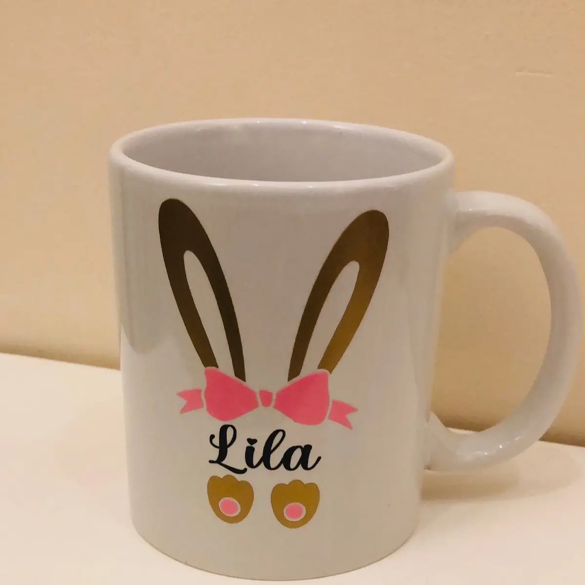 Personalised Easter mug Ceramic Drinkware Reusable Washable Cup Reuse Drink Coffee