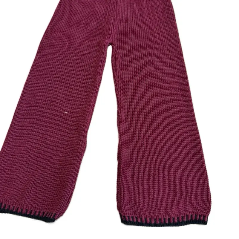 Women's Knitted Bordered Open Leg Leggings - Perfect for Any Occasion - Bottom, Womenswear