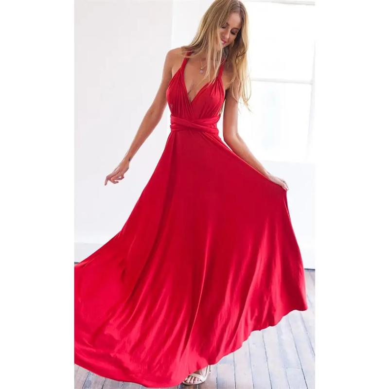 Product Introduction of Sexy Women Multiway Wrap Convertible Boho Maxi Club Red Dress Bandage Long Dress Party Bridesmaids Infinity Robe Longue Femme 1