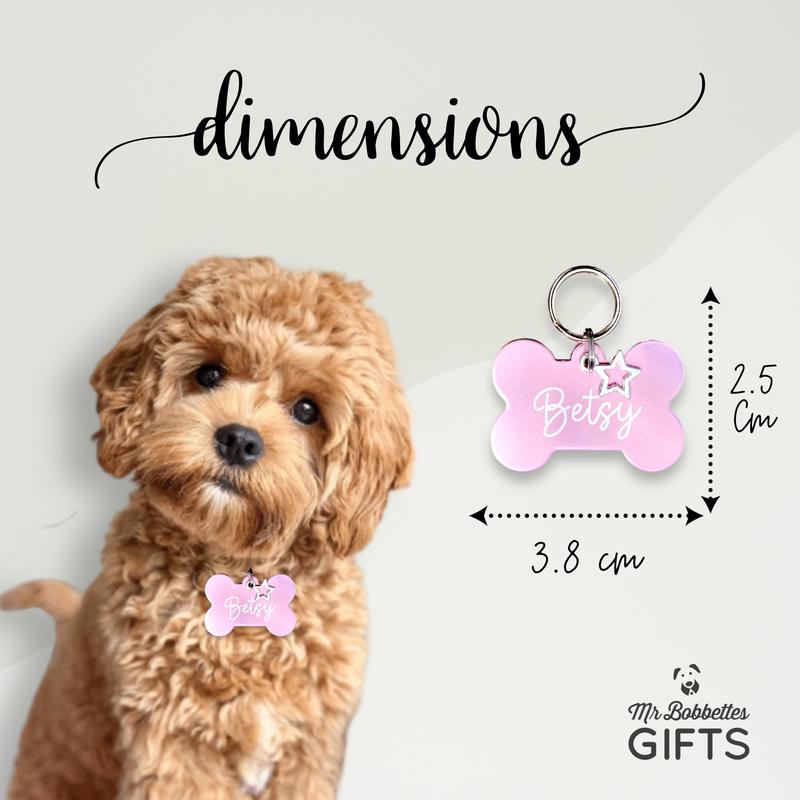 Dog Tag Personalised Laser Engraved Double Sided Pet ID Tag Customised Puppy Gift UK Bone Dog Tag with Charm 5