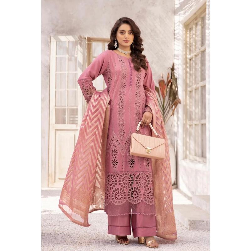 SIMRANS ‘IVY’ | Embroidered Chikankari Mother & Daughter Readymade | SM562 (Pink) 1
