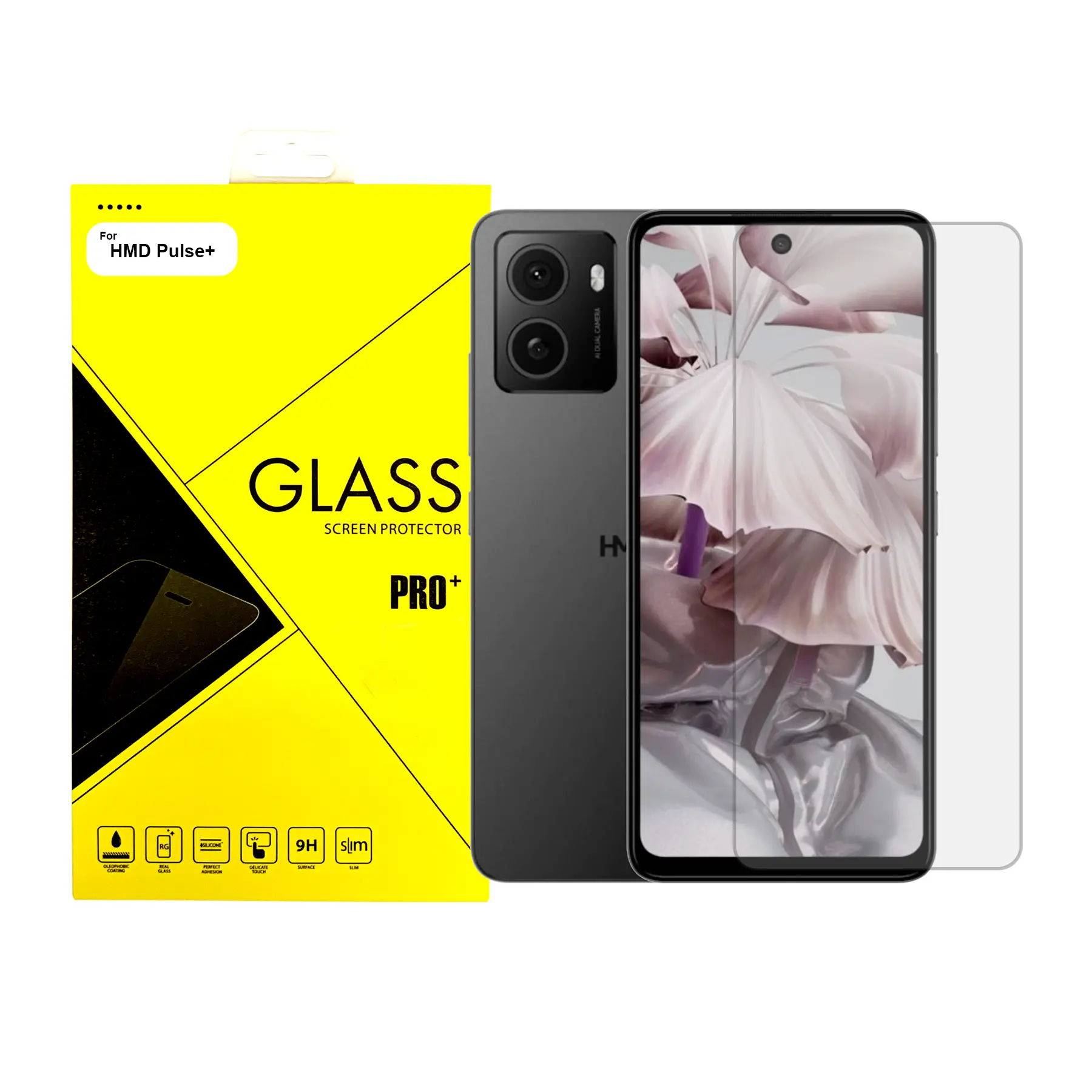 Tempered Glass For HMD Pulse Plus Phone Screen Protector Accessories Silicone Installation Protection