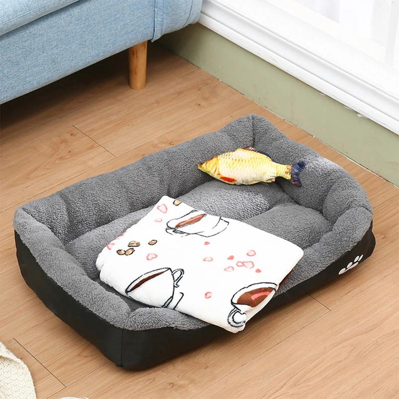 Comfortable Washable Dog Bed – M - XXL Rectangle Design with Soft Fleece and Waterproof Base 4