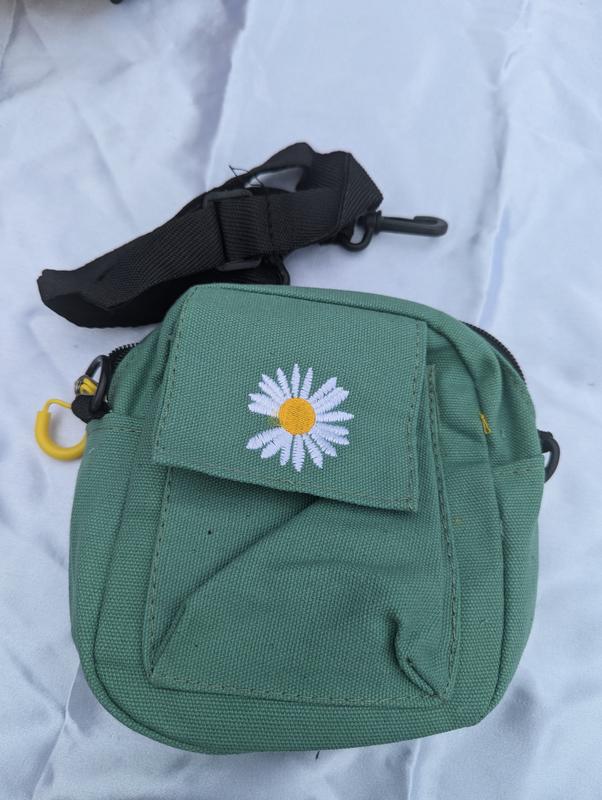 Daisy Pattern Canvas Crossbody Women Bag, Small Travelling Bag, Holiday Mini Bag 3