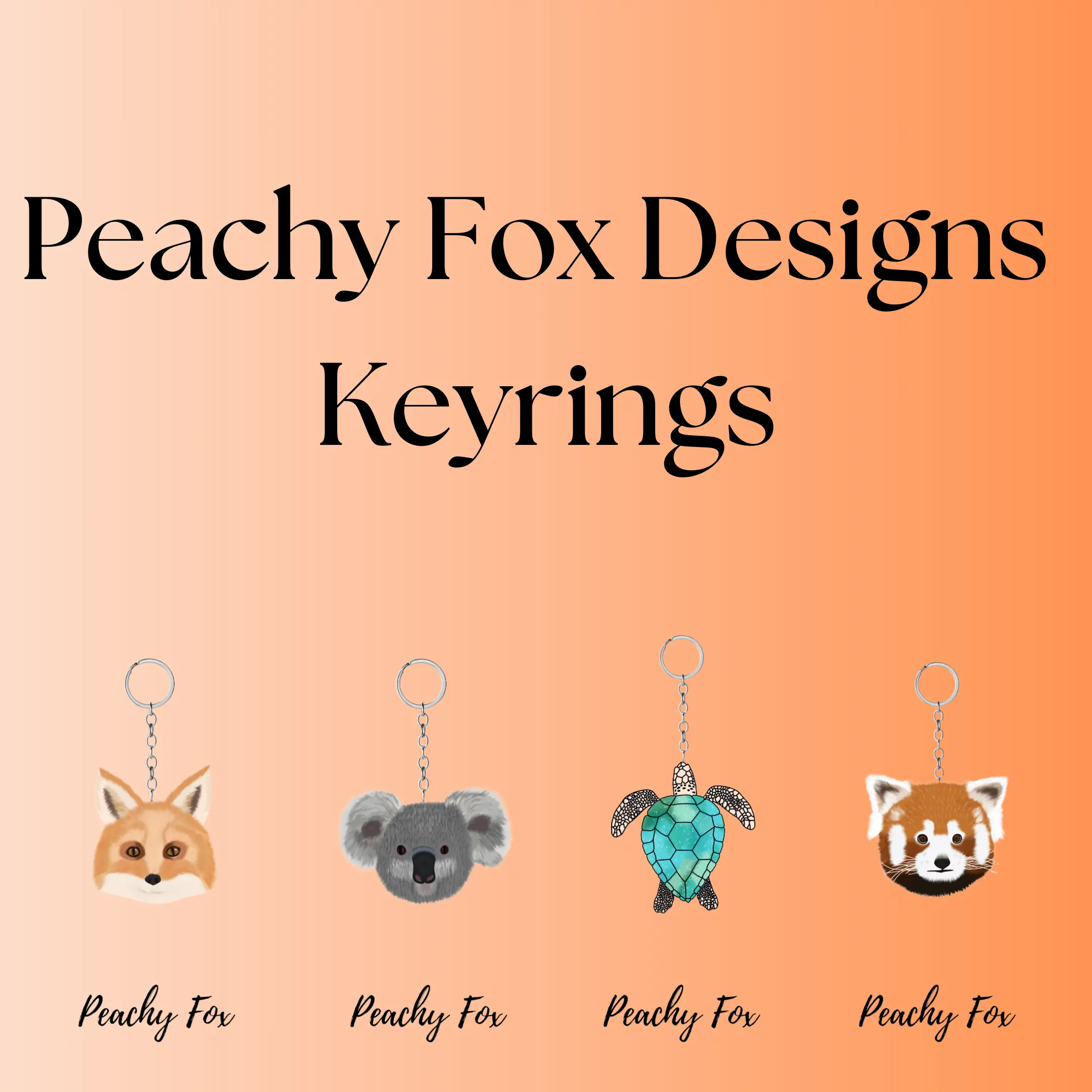 Peachy Fox Designs Keyrings
