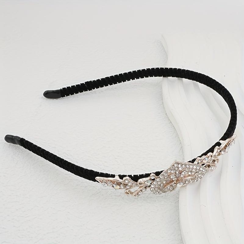 Product Introduction of 1pc Elegant Floral And Butterfly Rhinestone Hairband, Versatile Hair Accessory For Women, Retro Style, Simple Design For Face Washing And Styling 6