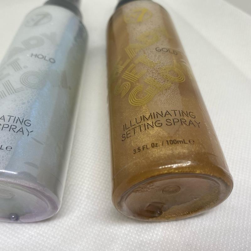 W7 illuminating setting spray Gold and Holo Makeup Cosmetic Shimmer Radiant Lightweight Flawless 5
