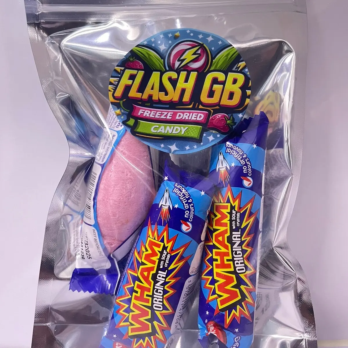 Wham Original Chew Bar FREEZE DRIED CANDY BY FLASH GB Puff Snack Crispy Crunchy