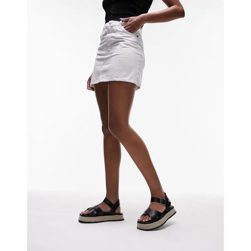 Topshop Jenna espadrille flat sandal in black 2