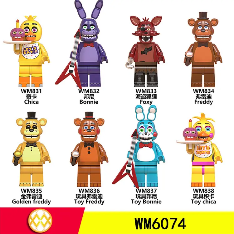 FNAF Five Nights At Freddie's cartoon video game models 8 x mini toy action figures custom fully Lego compatible building blocks construction toys