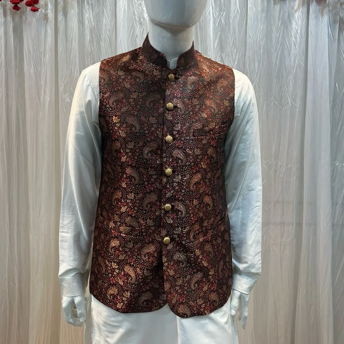 Menaal’s Janawar Waist Coat - Luxury Men's Tops - Menswear