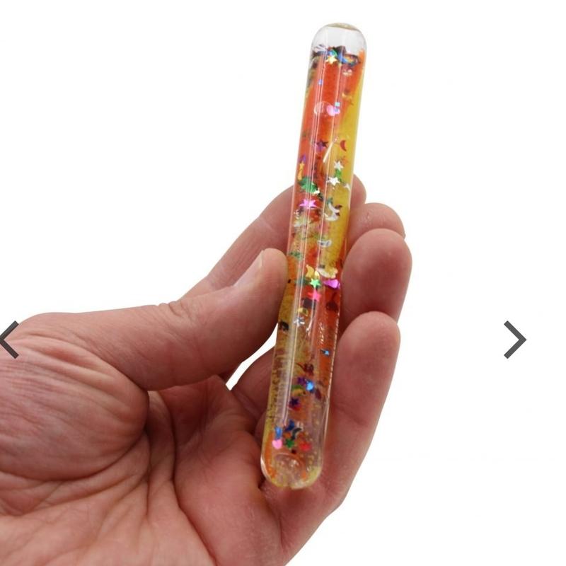 Mini 10cm glitter tube stick wand visual sensory tool aid 2