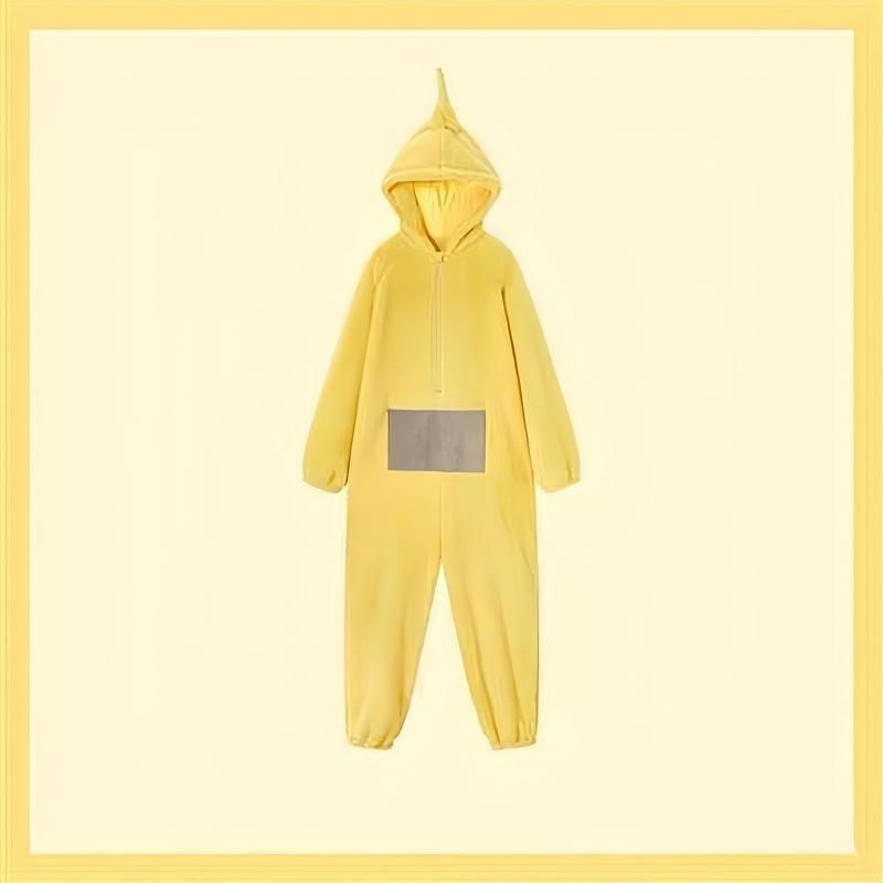 【2025】Teletubbies Onesies, Halloween Cartoon Cosplay Hooded Onesies, Super Soft Flannel Adult Pajamas, Cute Cartoon Teletubbies Onesies, Adult Pajamas, Nightgown, Pajamas 4