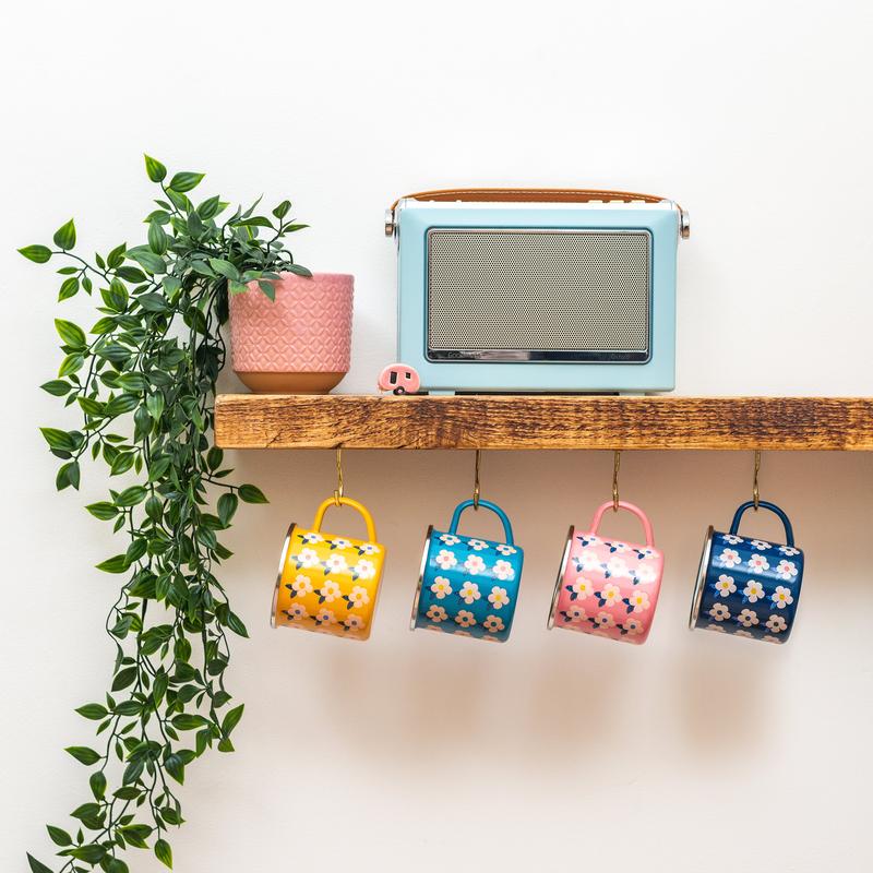 Beautiful Colourful Retro Floral Enamel Mug - Various Colours - Enamelhappy 0