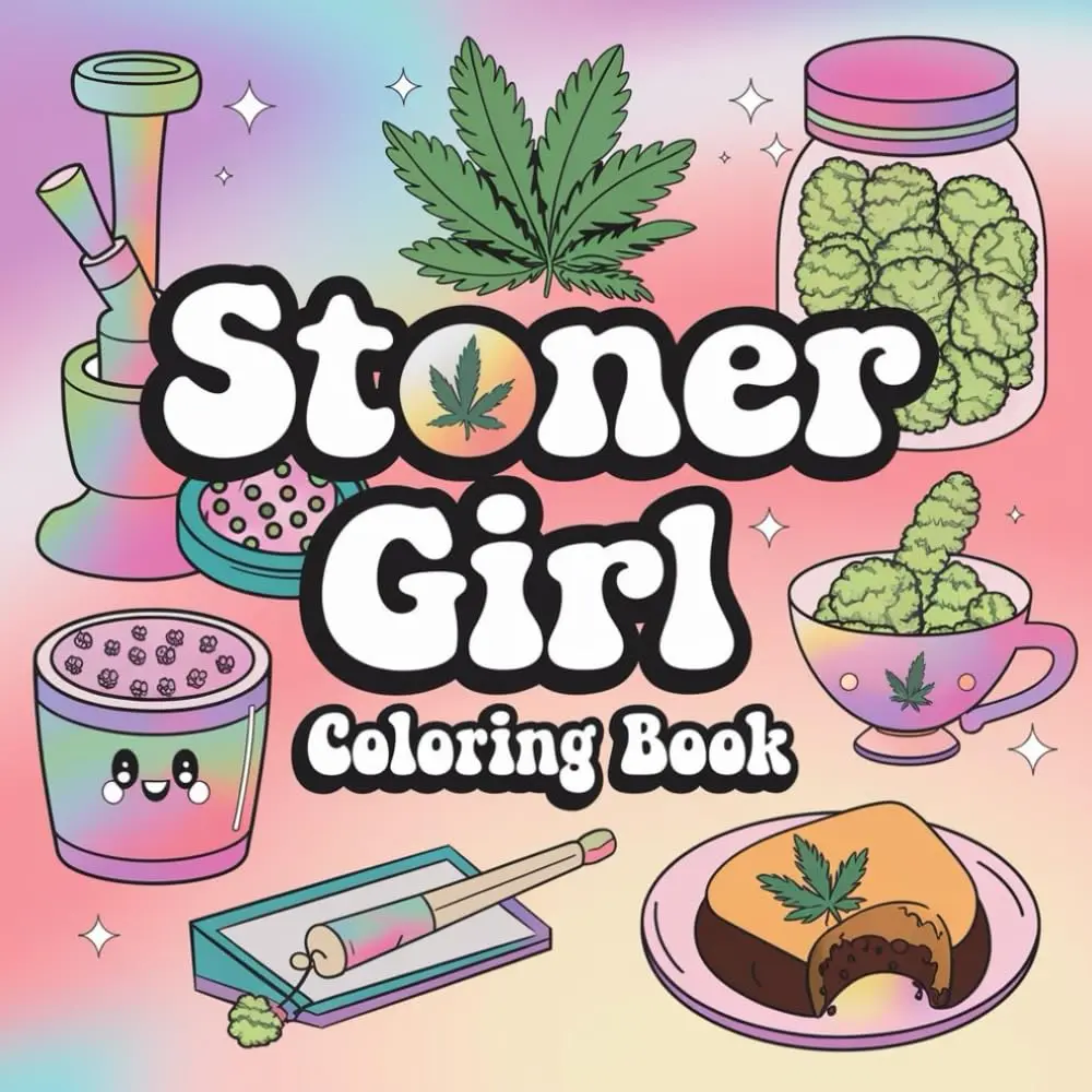 Stoner girl coloring book: Feel the Flow: 50 Trippy Artworks for a Laid-Back Experience Paperback