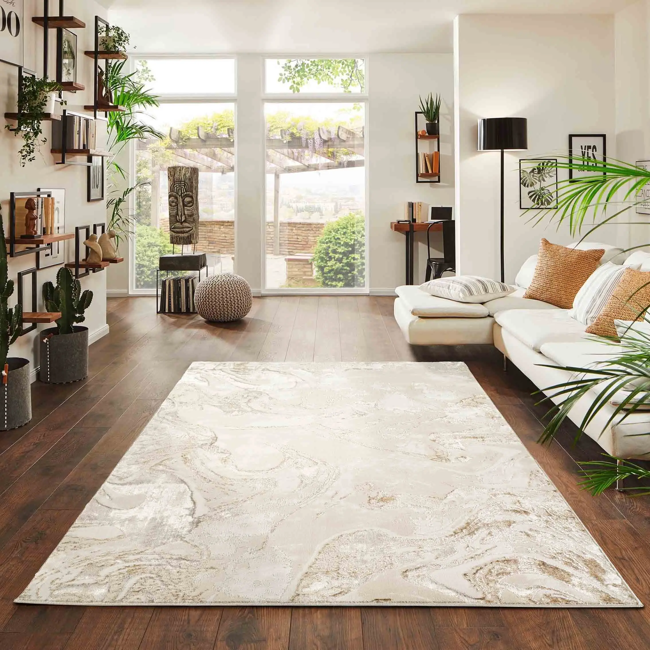 Emperor Solarius Abstract Rugs  - Beige