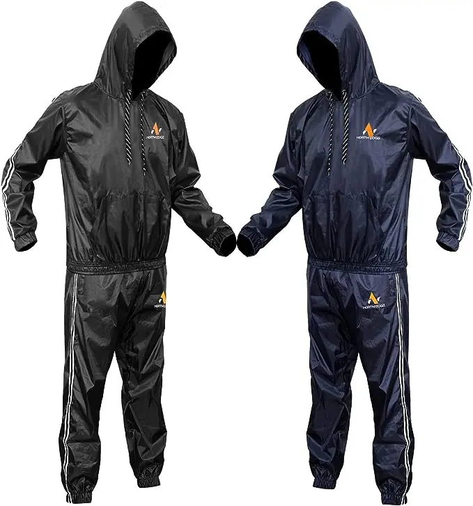 North Edge Heavy Duty Sauna Sweat Suit Men Weight Loss Exercise Slim Gym Exercise Fitness Workout Anti-Rip Sweat Sauna Suits