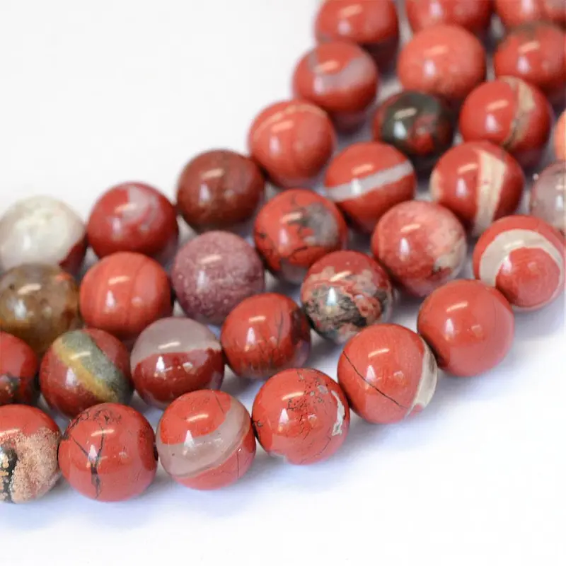 Natural Red Jasper Round Beads - 8mm 0