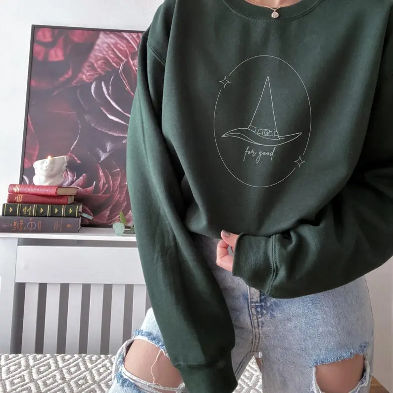 WICKED Inspired Elphaba For Good Broadway Theater Musical Film Glinda Galinda Movie Theatre Defying Gravity Unisex Sweatshirt Gift Crewneck