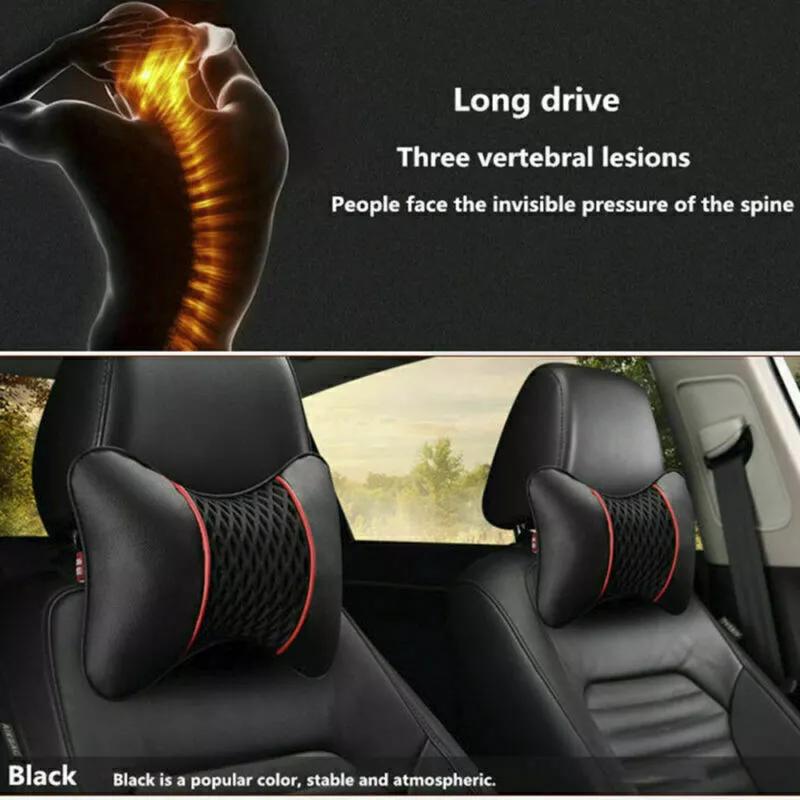 2x Car Seat Head Neck Rest Cushion Chair Support Pillow Back Headrest UK 4