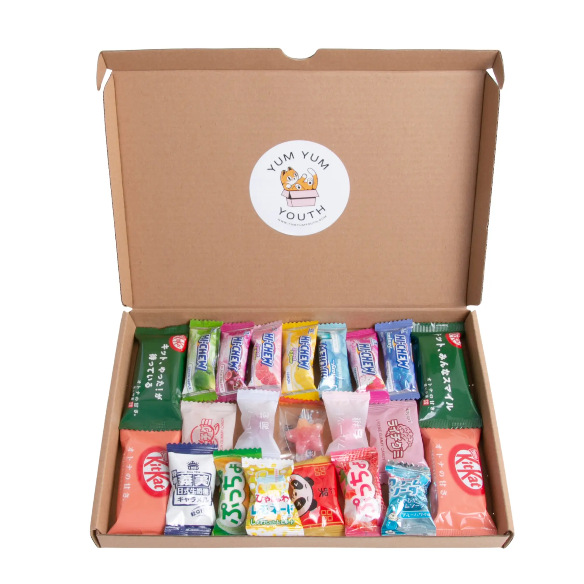 Unique Japanese Sweets Box with Candies and Kit Kat - Letterbox Taster Set - Tasty Gift for Anime Lovers Snack Candy