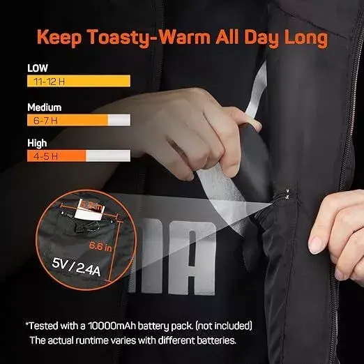Electric Heated Vest Warm Gilet Winter USB Jacket Men Women Heating Coat Thermal 2