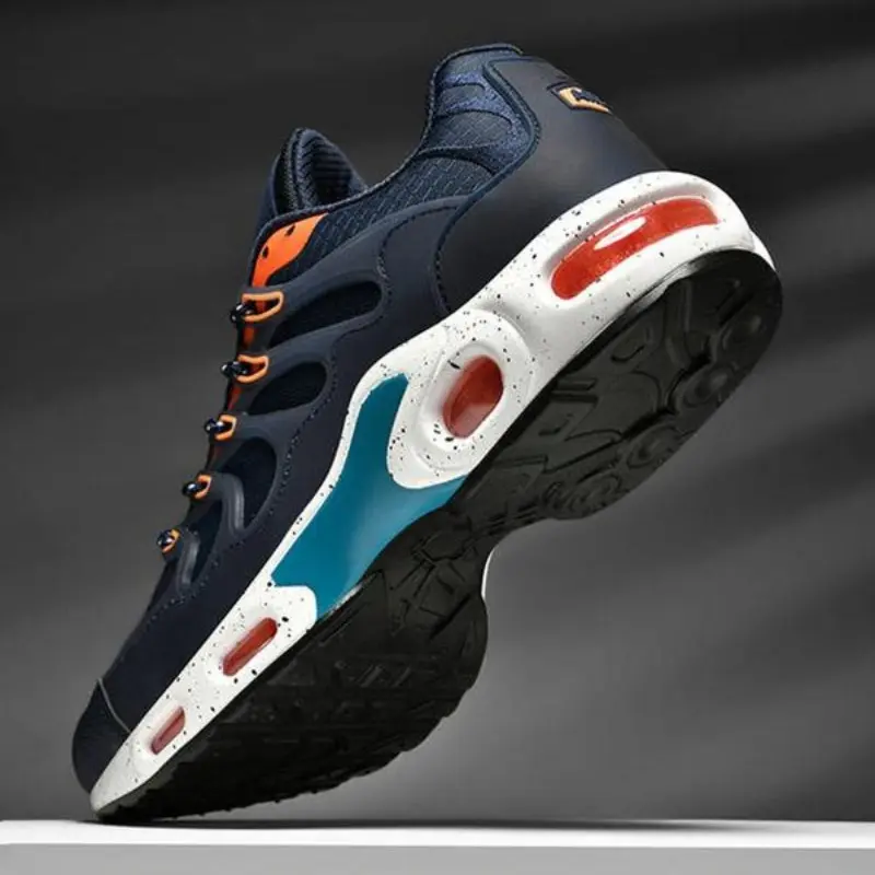 Men's Sporty Lace Up Running Shoes, Casual Comfortable Breathable Sneakers, Fashionable Sports Shoes for Daily Wear Closed Runner Training Athletic Boy Footwear Multicolor