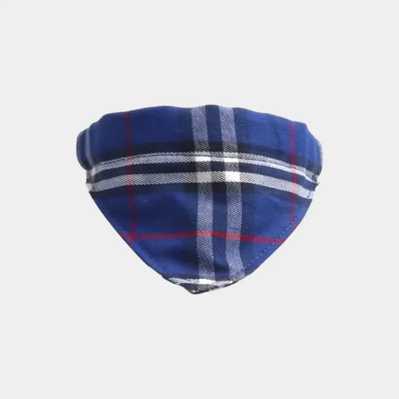 Blue Tartan Style Bandana Cat Collar 0