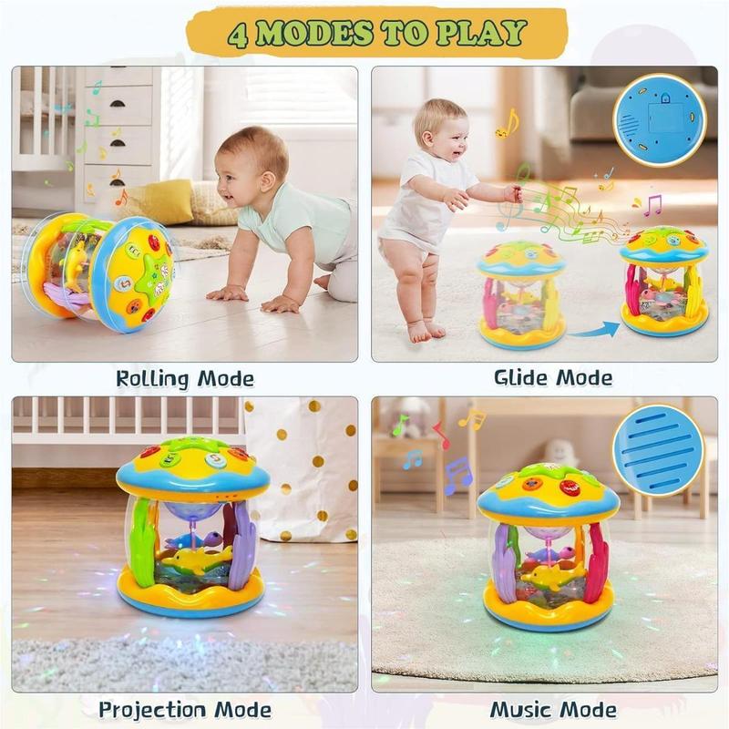 L&Y Baby Toys 6 to 12 Months, Ocean Projector Light Up Toys with Music, Sensory Toys for 1 2 3 Year Old Boys Girls, Musical Toys 12-18 Months Crawling Learning Tummy Time Toys 1st Birthday Gifts 3