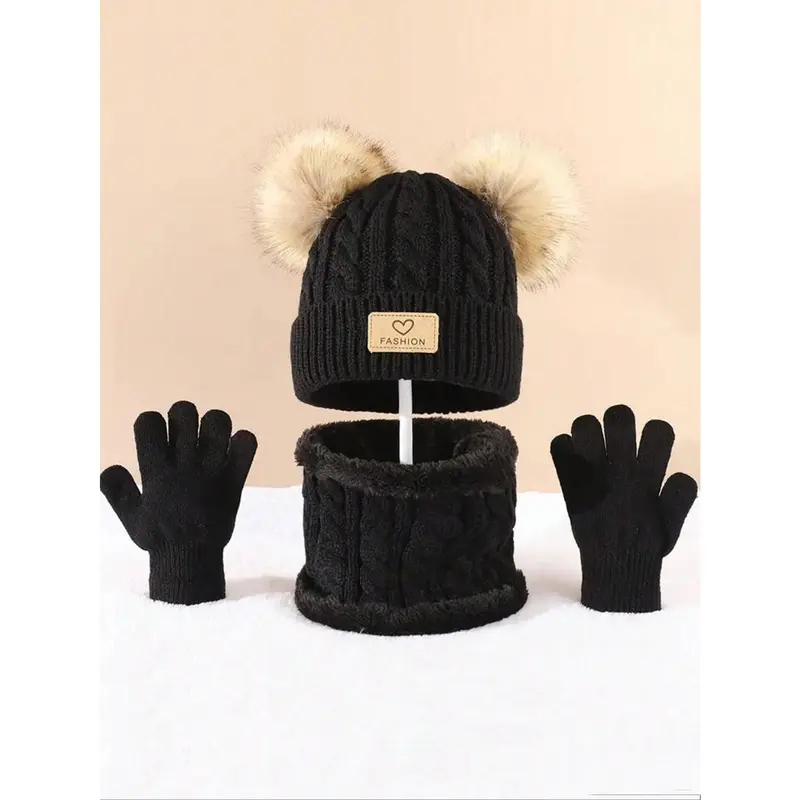 Rainbow Snowman  3 - Piece Set of Warm Knitted Gloves, Hat and Scarf with Wool Lining, Perfect for Staying Warm in Cold Weather and Showcasing Love for Fashion 7