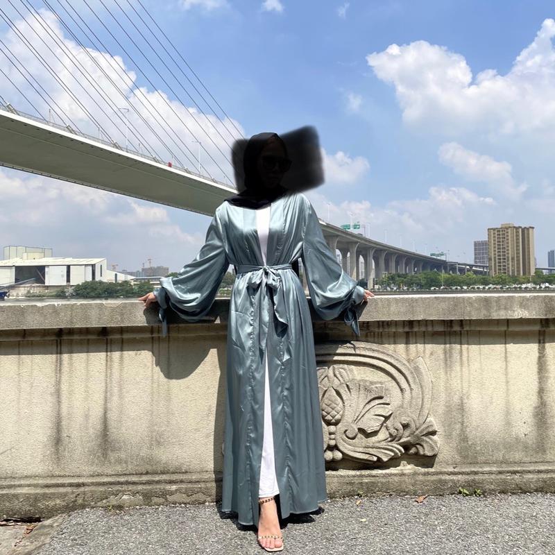 Satin Open Abaya 6