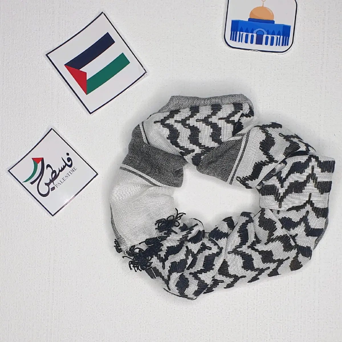 kefiyyeh scarf scrunchie, palestine scrunchie   solidarity palestine