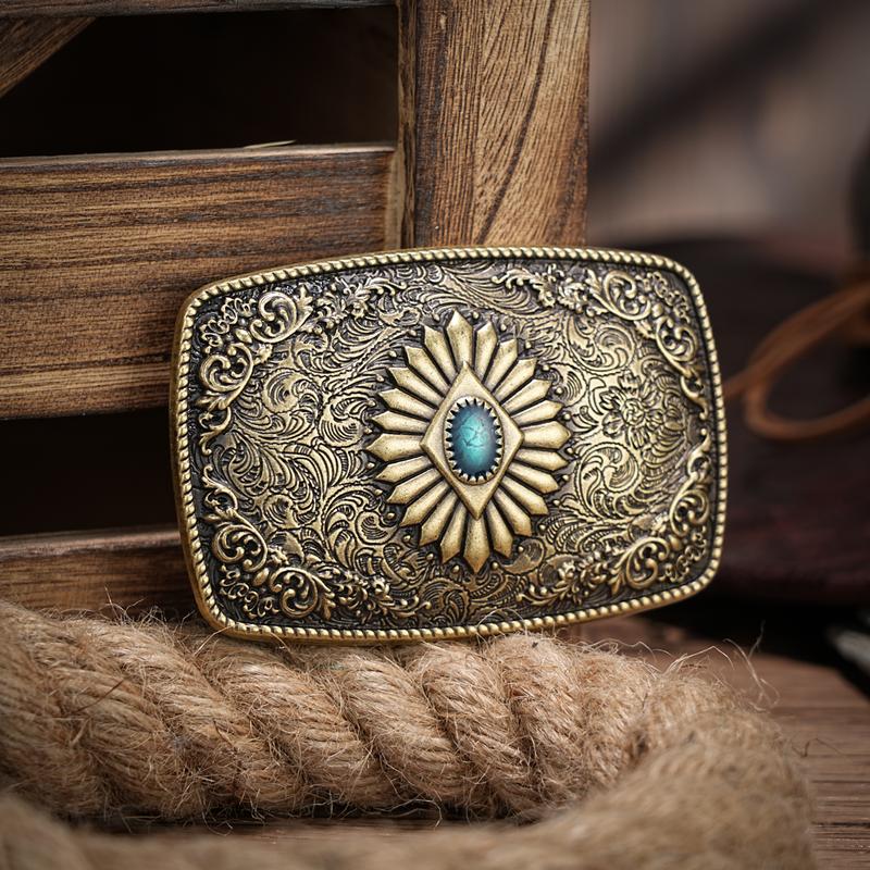 Product Introduction of Western Belt Buckle Initial Vintage-Cowboy Rodeo Silver Large Belt Buckle for Men Women 1