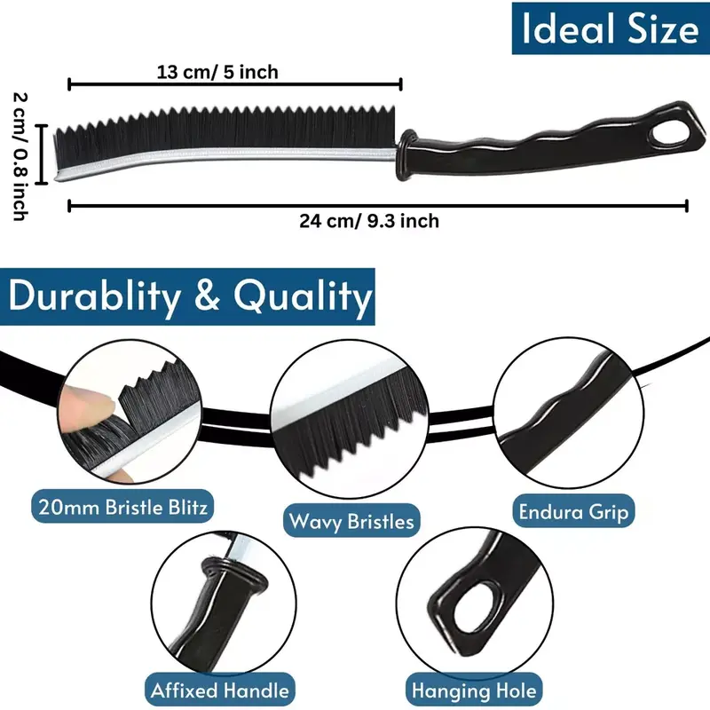 3 Pcs Hard Bristle Crevice Cleaning Brushes - Multifunctional Gap Cleaners - UK Set Comfortable 6