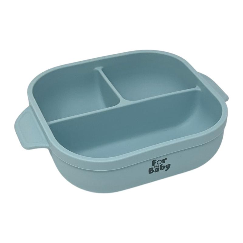 Square Silicone Suction Bowl with 3 Compartments 0