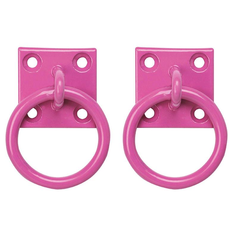 Perry Equestrian 2 Pack Tie Ring on 50mm Plate Stable Tie Up Ring Horse Pony 7