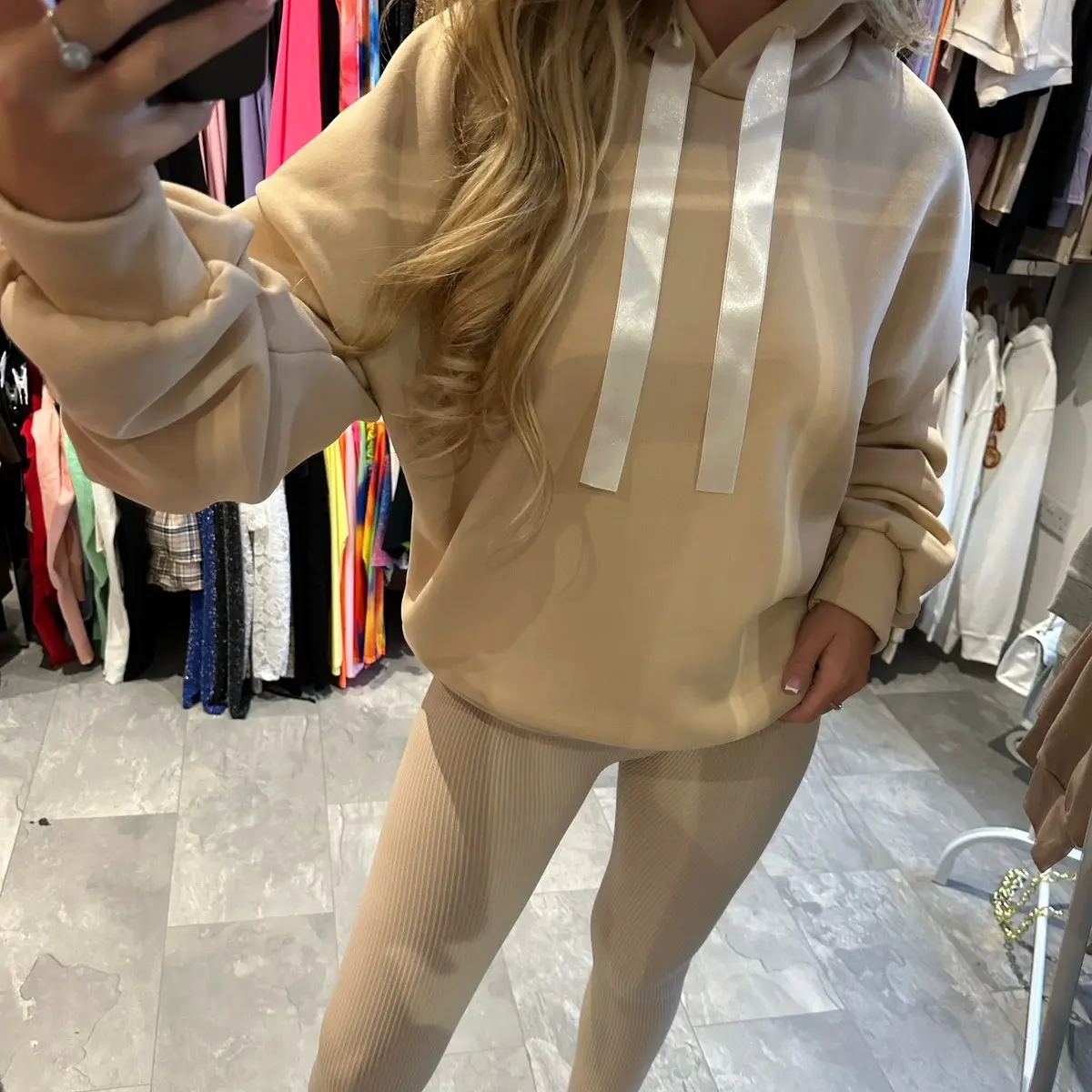 Oversized Ruched Ribbon Hoody
