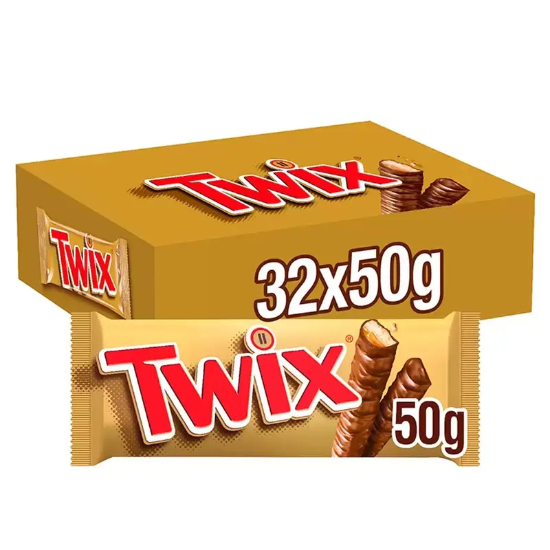 Twix Chocolate Bars, 32 x 50g Snack Biscuit Bar 0