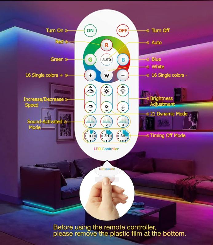 TV Led Lights, 4M TV Led Backlight Led Lights USB Powered RGB TV Led Light Strip for 32-55 inch TV/Monitor Behind Lighting, Led TV Lights with Remote, Music Sync Bluetooth APP Control 4
