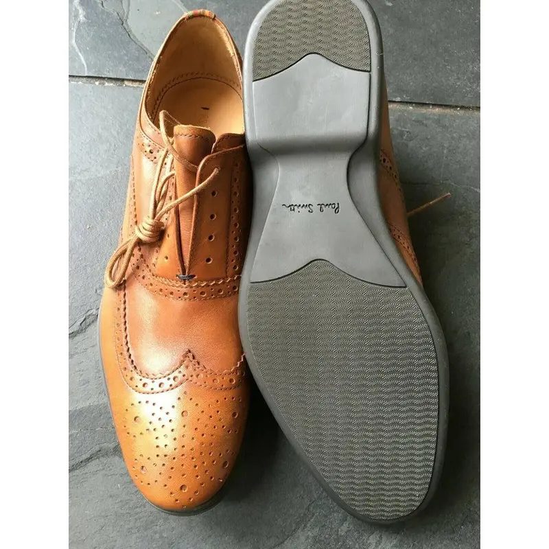 Pre Owned Paul Smith Shoes "PS Collection" TAN Leather Carson Oxford Brogue  UK 7  EU 41 Footwear Comfort 2