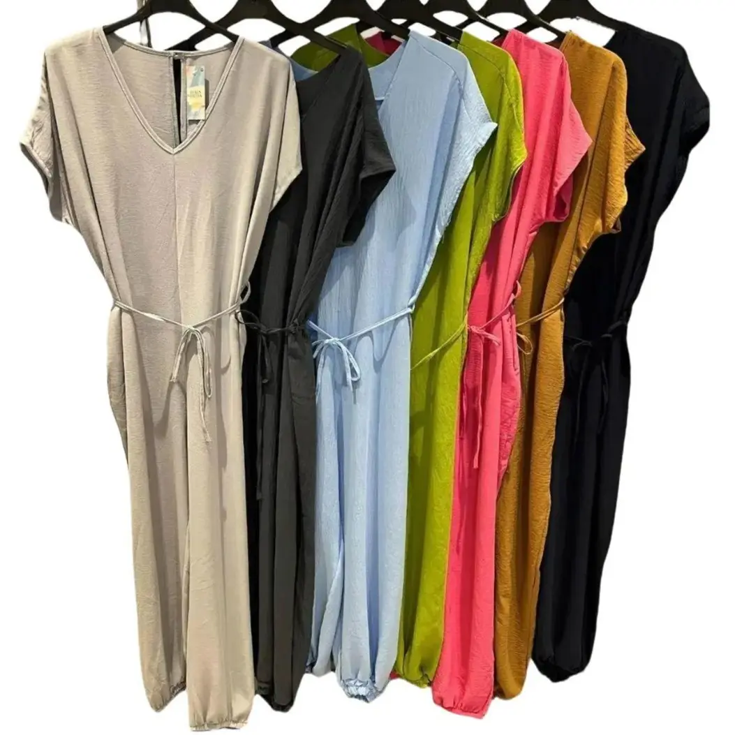 V Neck Tie Detail Jump Suit Very Comfy Easy to Wear Soft Fabric