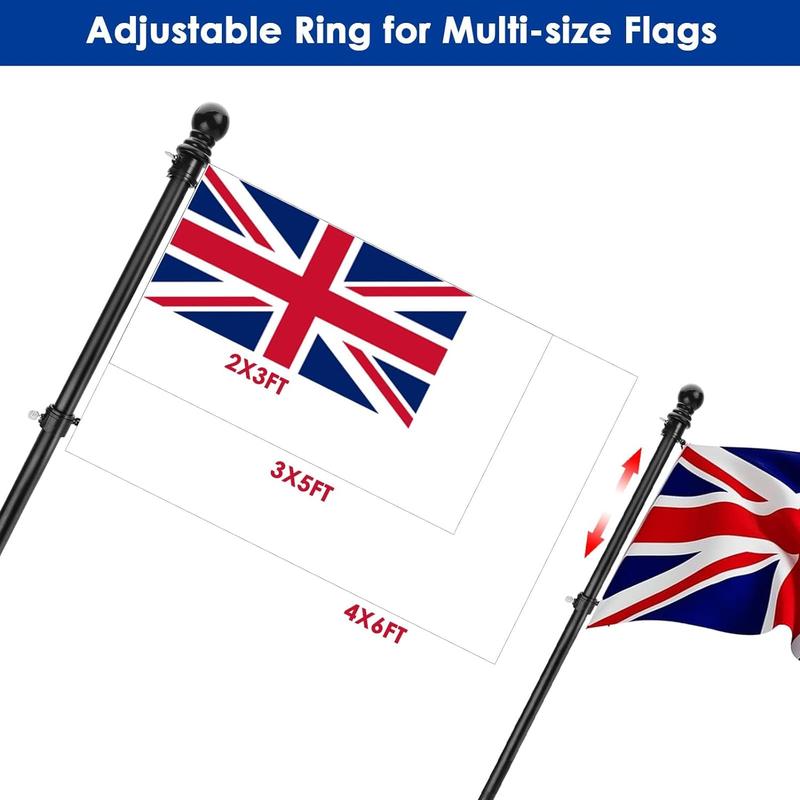 GoDyna 6FT Flagpole Kit with Bracket Wall Mounted Stainless Steel Flagpole Professional Metal Flag Pole for House Garden Yard Residential and Commercial Use 1